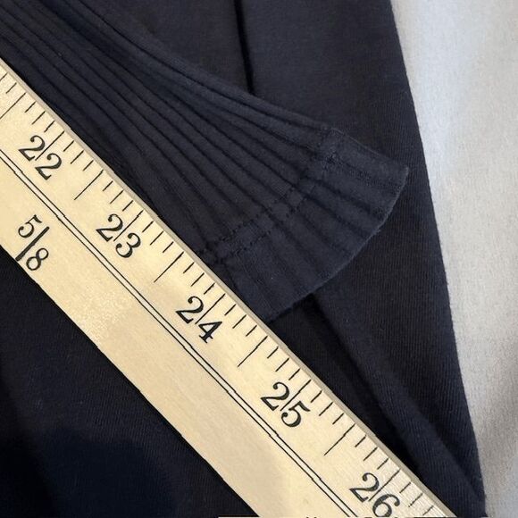 Splendid Sayer Cardigan Black Open Front Ribbed Lapel and Sleeves Size Medium - Picture 8 of 9